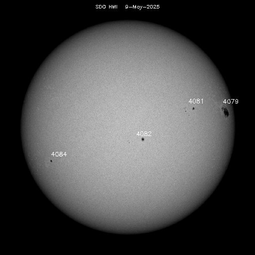 Image of the current sunspot regions