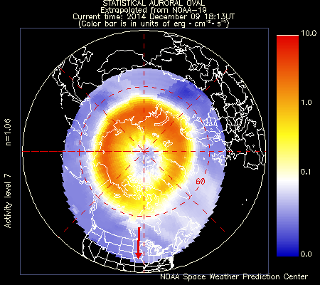 Current auroral activity in the northern hemisphere